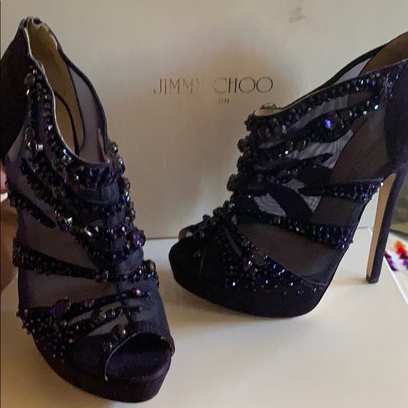 Jimmy choo suede with crystals in purple - Picture 2 of 5